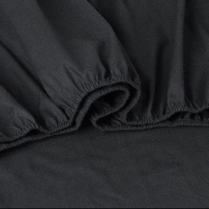 100% Egyptian Cotton Vintage Washed 500Tc Charcoal Single Bed Sheets Set