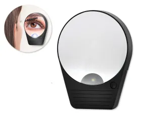 10X Magnification LED Lighted Makeup Mirror with Suction Cup - Black