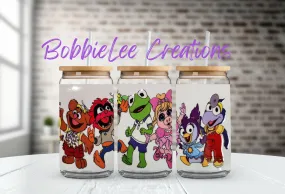 16oz Glass or Plastic Cup-Puppet Babies