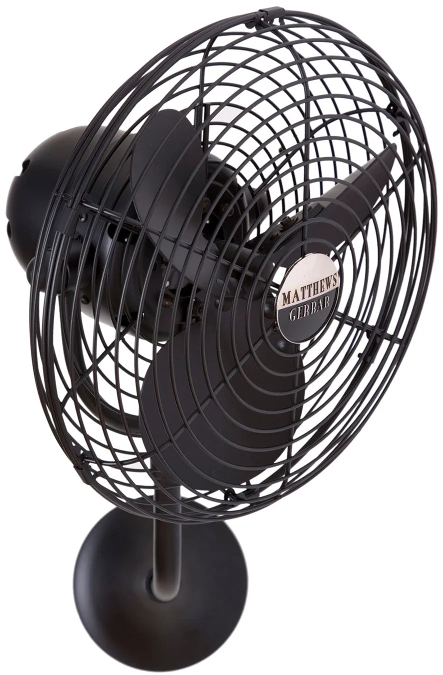 19" Wall Fan from the Michelle Parede Collection in Matte Black Finish by Matthews Fan Company