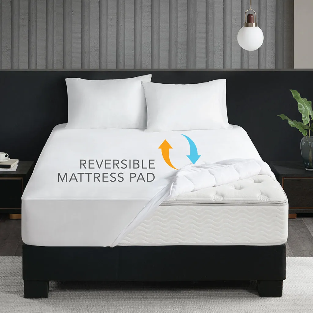 2-in-1 Reversible Waterproof Mattress Pad with Smart Temperature Control for Year-Round Comfort