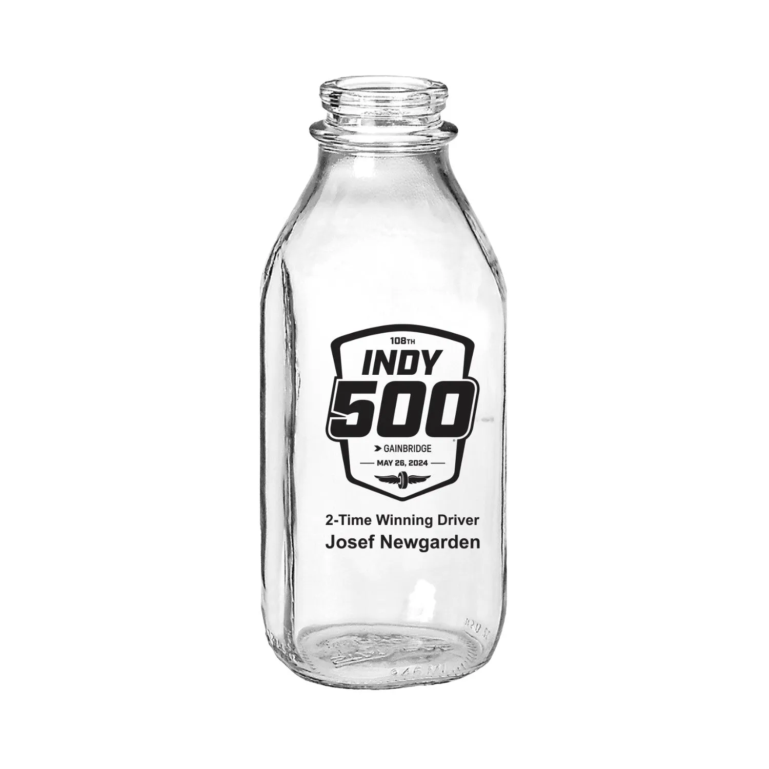 2024 Indianapolis 500 Winner Josef Newgarden Milk Bottle