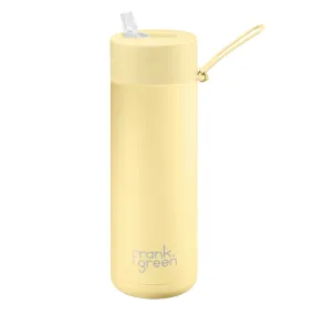 20oz Ceramic Reusable Bottle with Straw Lid | Buttermilk