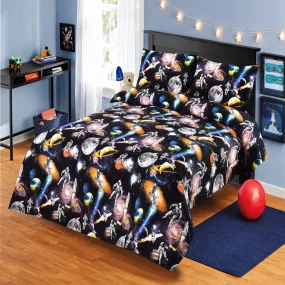 3 PCs Digital Printed Bed Sheet-Space Shuttle