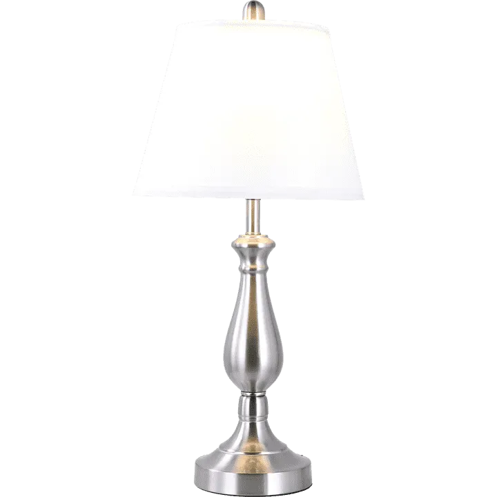 3-Piece Lamp Set with Nickel Finish for Modern Home