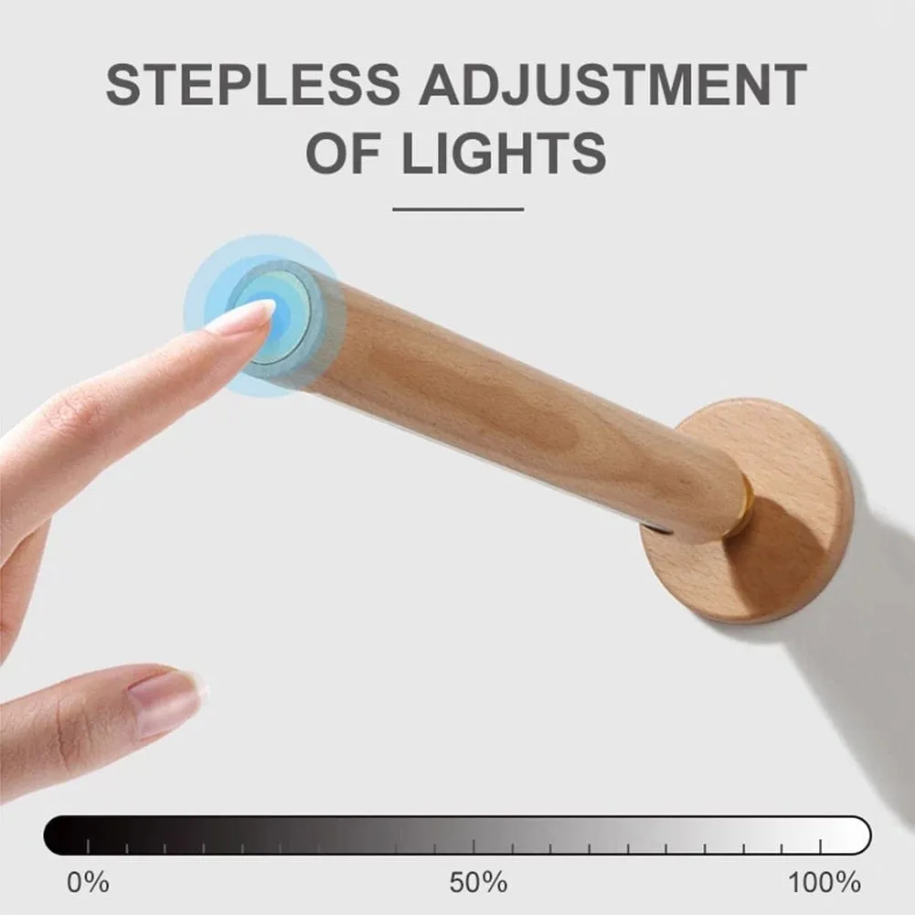 360° Rotatable Wooden LED Wall Lamp