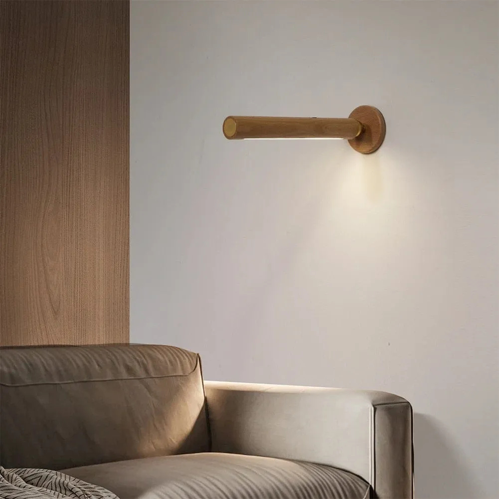 360° Rotatable Wooden LED Wall Lamp