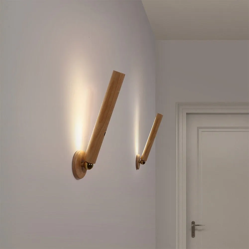 360° Rotatable Wooden LED Wall Lamp