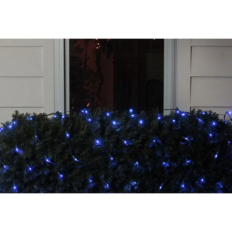 4' x 6' Blue LED Wide-Angle Net-Style Christmas Lights with Green Wire