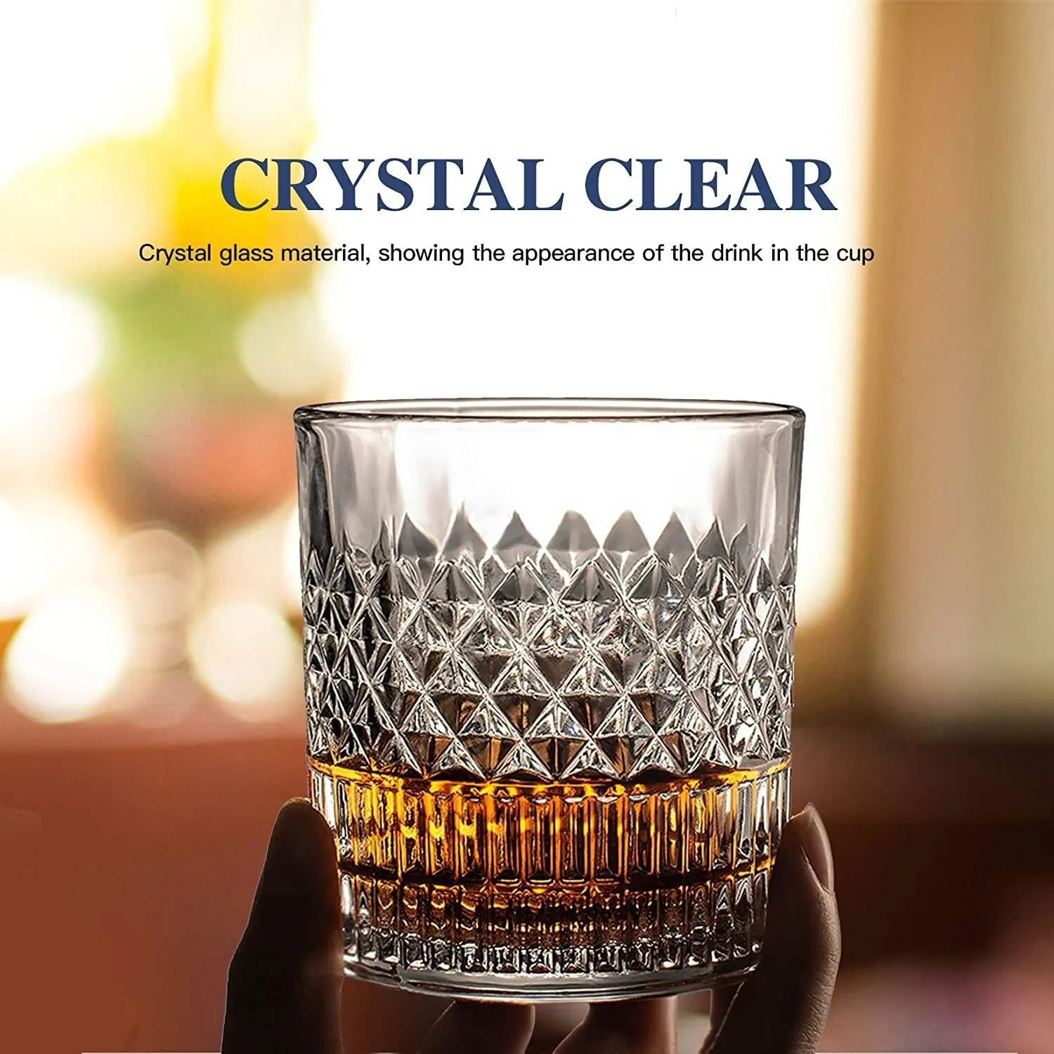 4Pcs 335ml Crystal Whiskey Glass