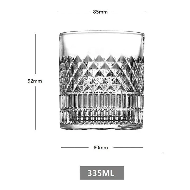 4Pcs 335ml Crystal Whiskey Glass