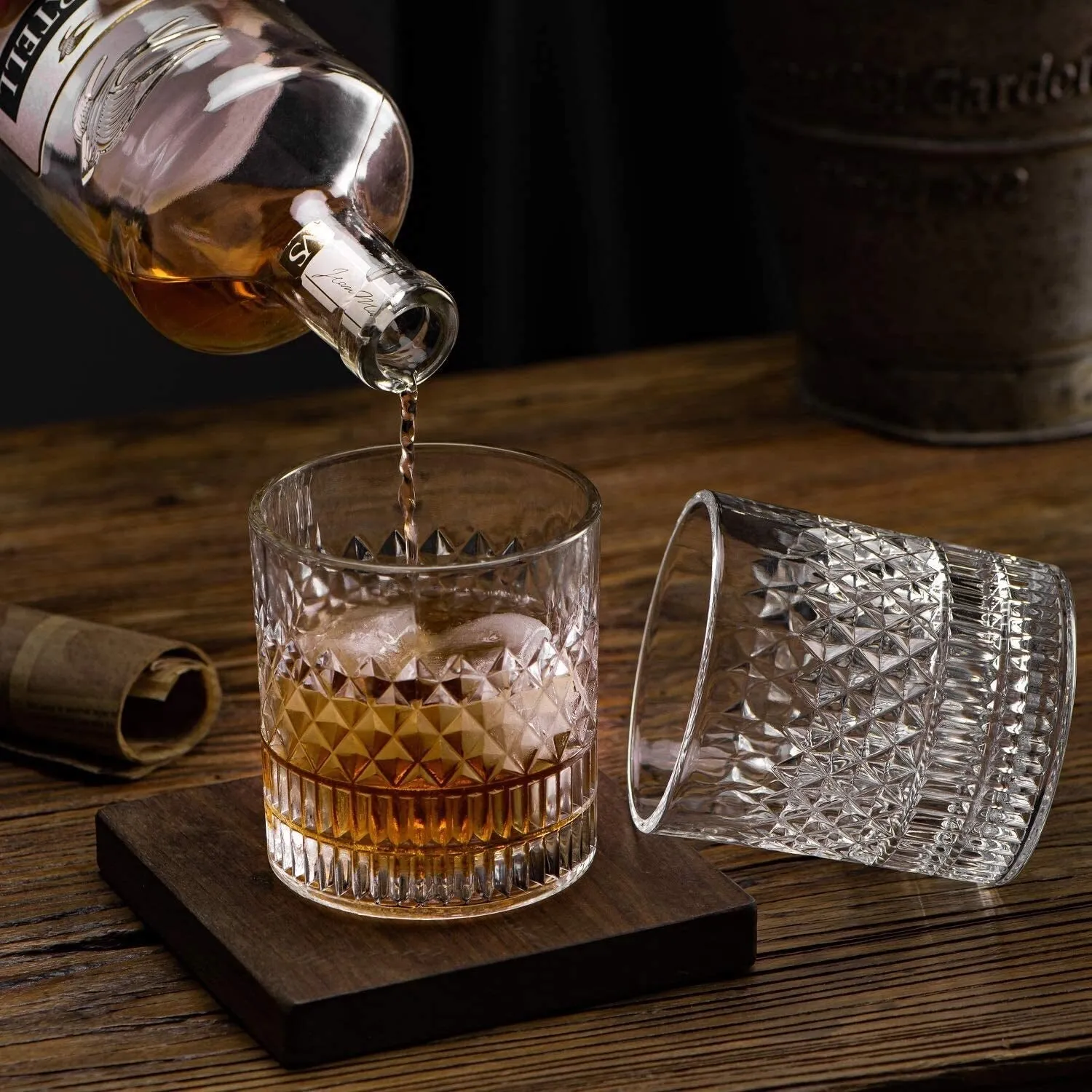 4Pcs 335ml Crystal Whiskey Glass