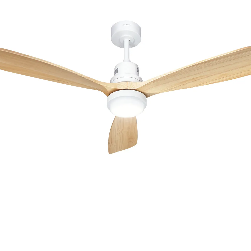 52'' Ceiling Fan LED Light Remote Control Wooden Blades Timer Fans