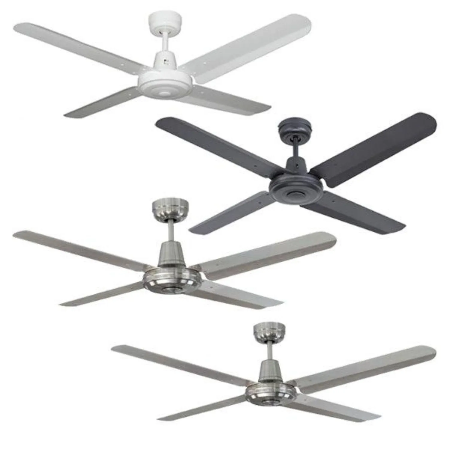 56" (1400mm) Swift Metal Ceiling Fan in White, Black, Chrome or Stainless Steel