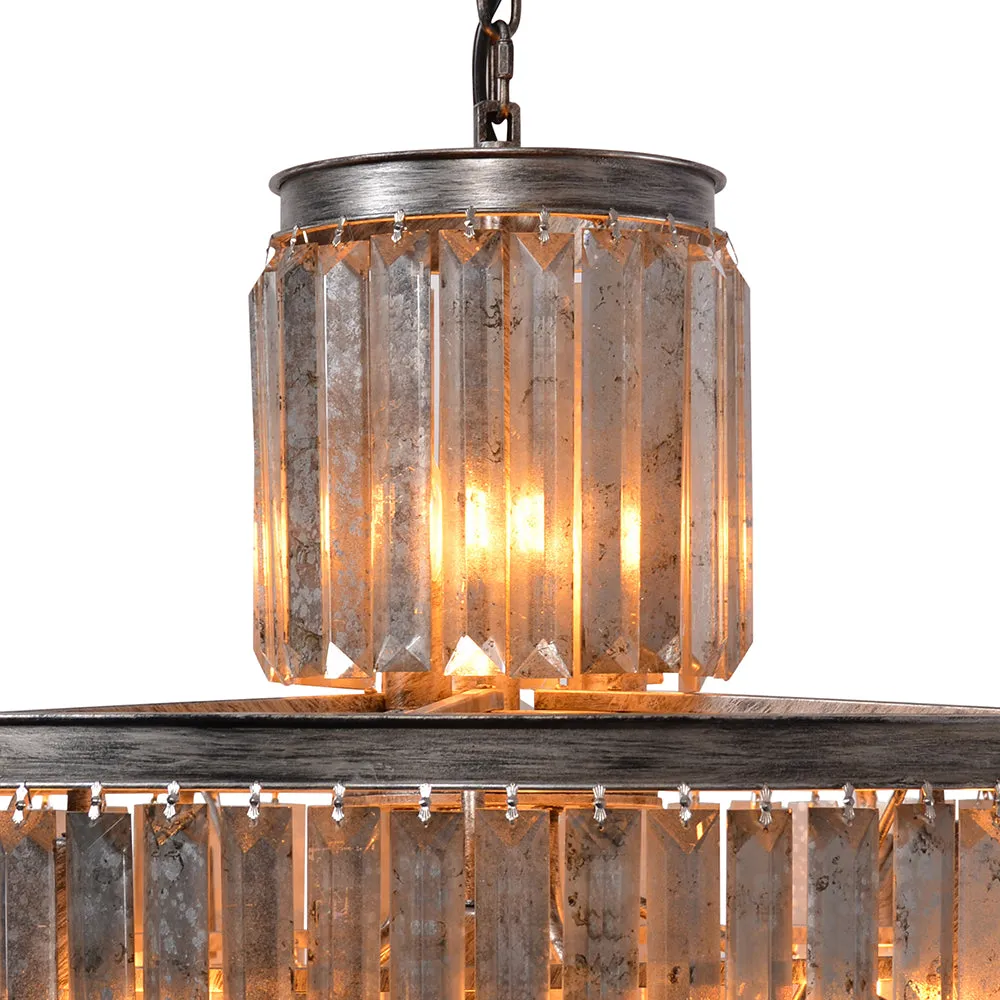 6-Tier Rustic Crystal Chandelier by Zentique