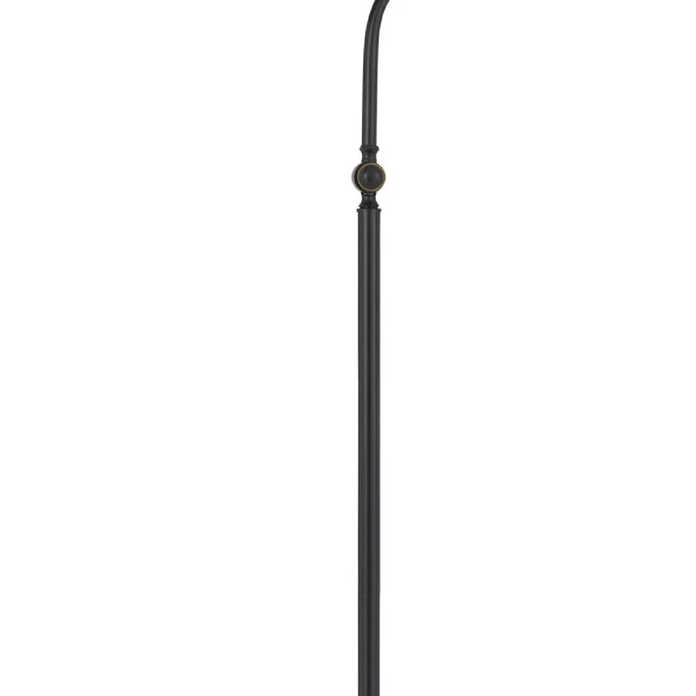 60 Inch Metal Curved Floor Lamp, Adjustable, Bronze Black By Casagear Home