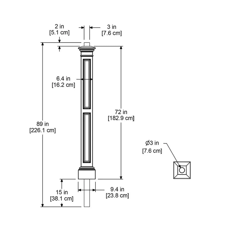 89"H Liberty Lamp Post with Mount