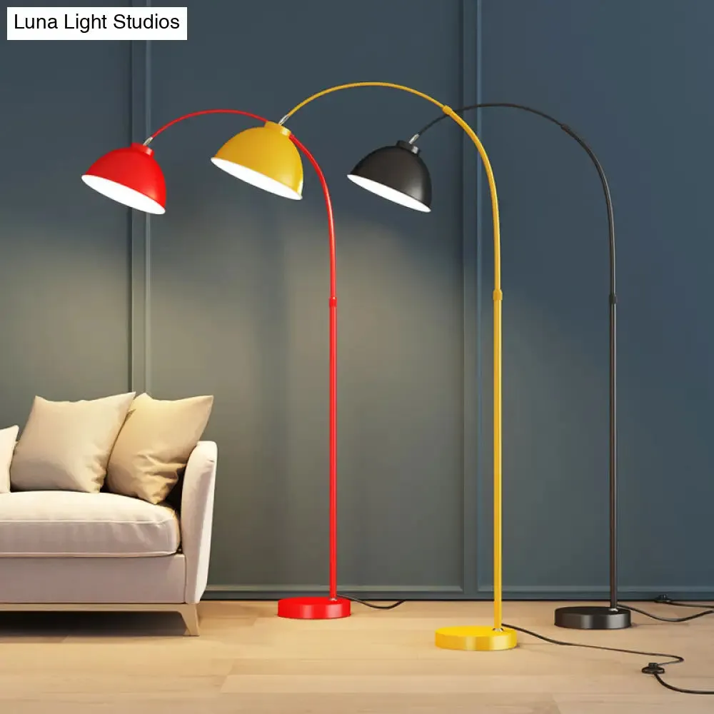 Adjustable Domed Floor Lamp with Metal Stand - Stylish Living Room Lighting