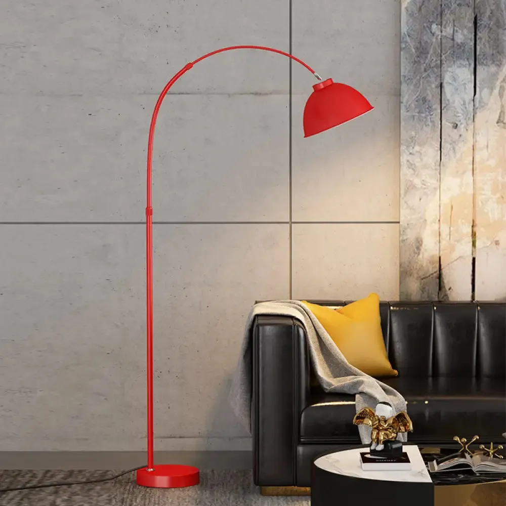 Adjustable Domed Floor Lamp with Metal Stand - Stylish Living Room Lighting