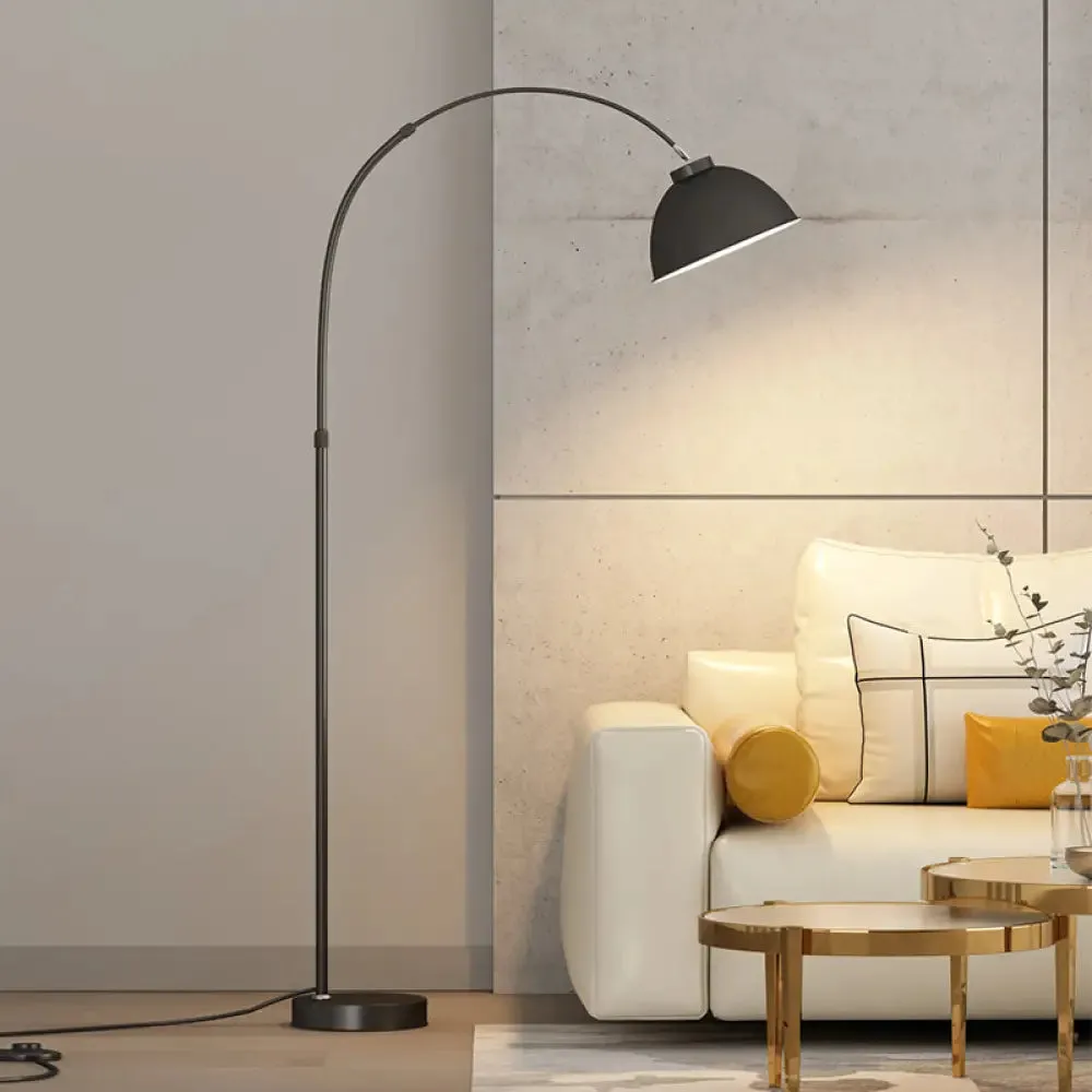 Adjustable Domed Floor Lamp with Metal Stand - Stylish Living Room Lighting