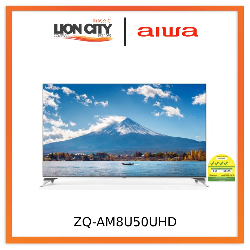 Aiwa ZQ-AM8U50UHD 50″ | 4K HDR | Android 11 Smart TV | Frameless TV | Ticks 4 | Q LED