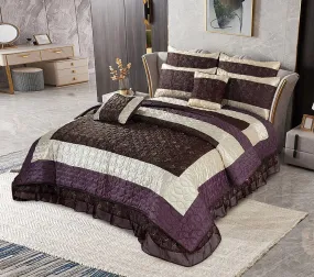 Alpine 6 Pcs Bedding Set with Filled Comforter Brown