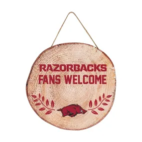 Arkansas Razorbacks NCAA Wood Stump Sign