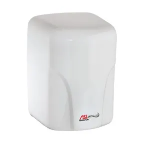 ASI® 0197-2-00 TURBO-Dri™ Hand Dryer - White Steel Cover High Speed Automatic Surface-Mounted 208V-240V