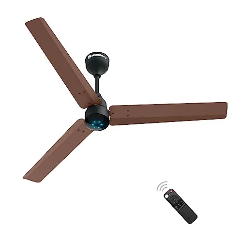 atomberg Renesa 1200mm BLDC Motor 5 Star Rated Sleek Ceiling Fans with Remote | Upto 65% Energy Saving | 2 1 Year Warranty (Brown and Black) | Winner of National Energy Conservation Awards (2022)