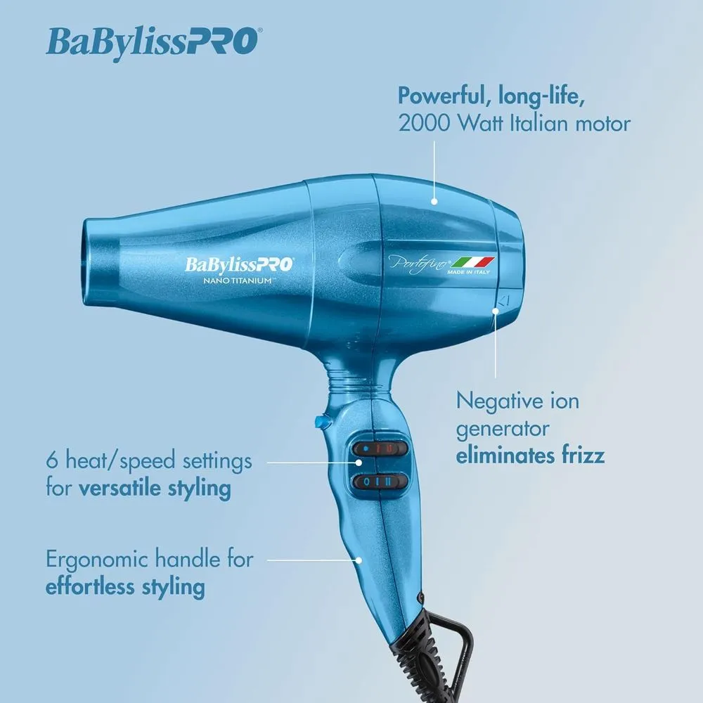 BabylissPRO Portofino Dryer - Blue