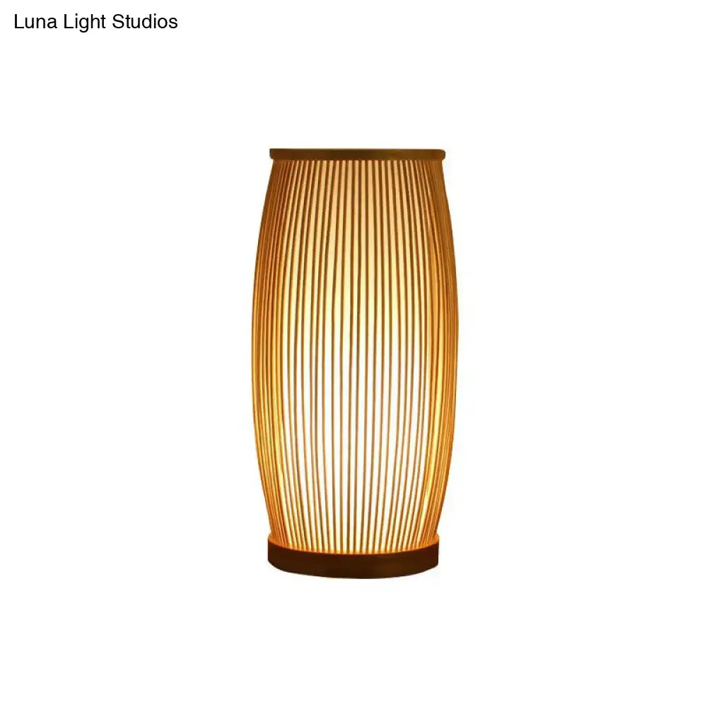 Bamboo 1-Light Table Lamp - Elegant Barrel Design for Simplicity - Perfect Living Room or Nightstand Lighting