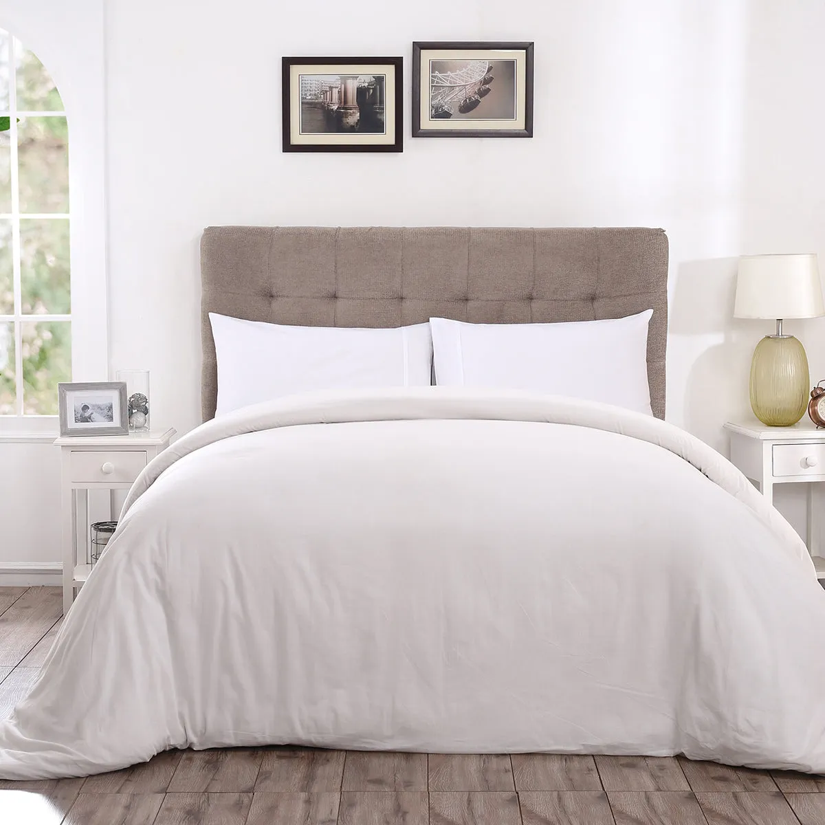 Benova 100% Cotton Ultra Soft & Smooth Voile Light Grey Duvet Cover Only