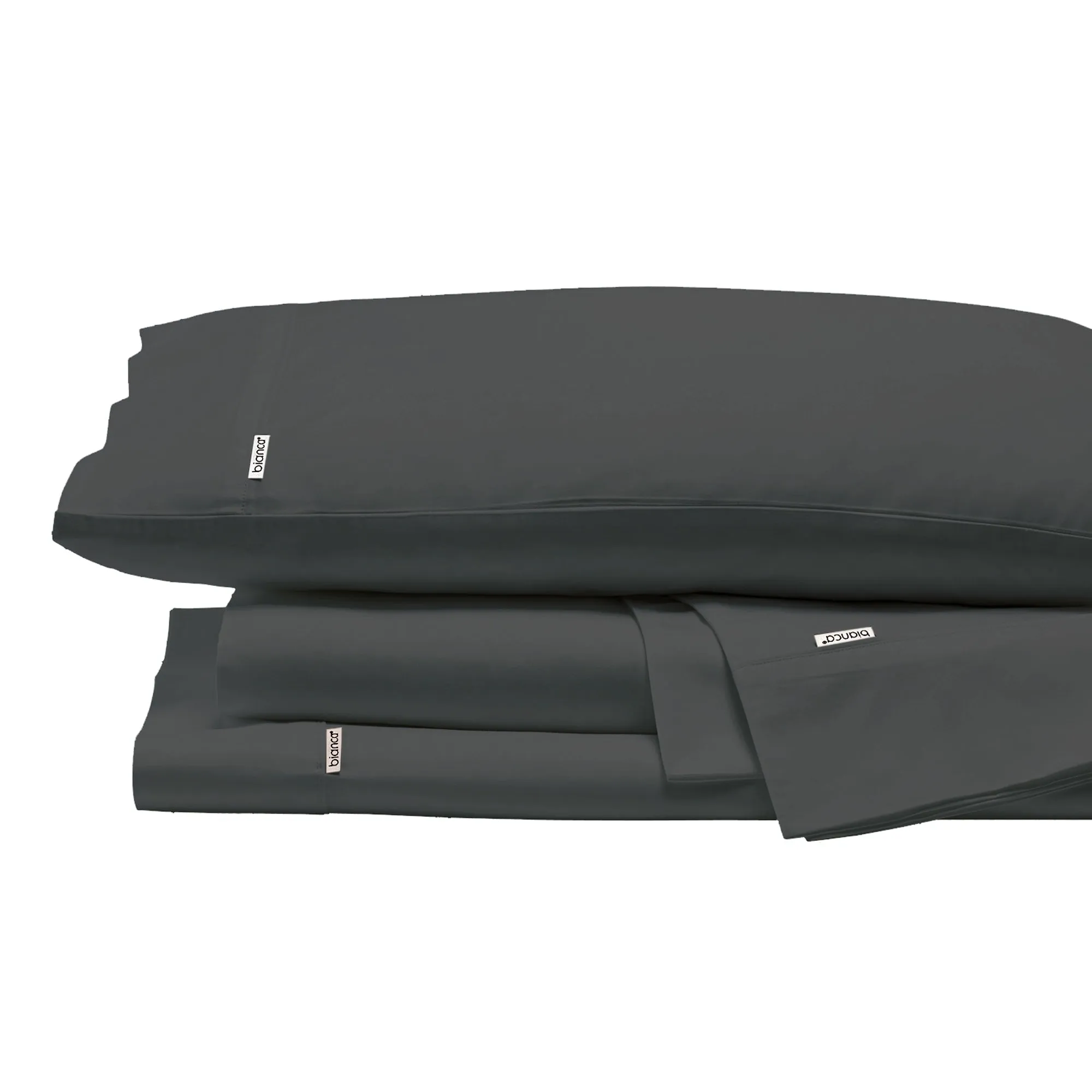 Bianca KINGSTON 500 THREAD COUNT COTTON SATEEN SHEET SETS CHARCOAL