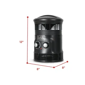 Black Decker 1500W Flameless Portable Space Heater Perfect For Small Spaces With Overheat Protection BHDS156B - BLACK ONE SIZE