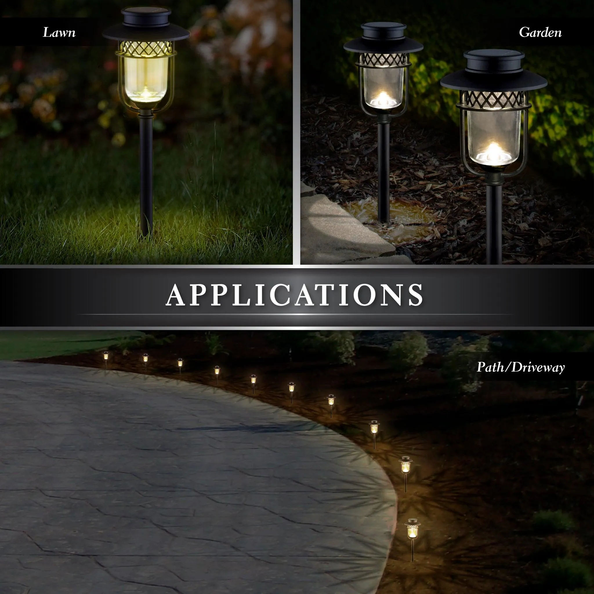 Black Stainless Steel Landscape, Path & Garden Light - 2 Pack