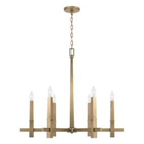 BLAKE 6-LIGHT CHANDELIER, AGED BRASS