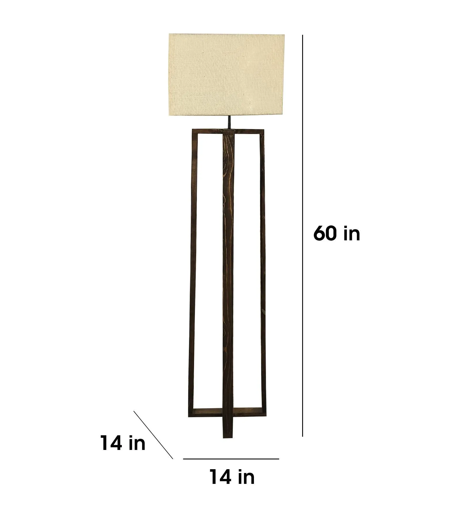 Blender Wooden Floor Lamp with Premium Beige Fabric Lampshade