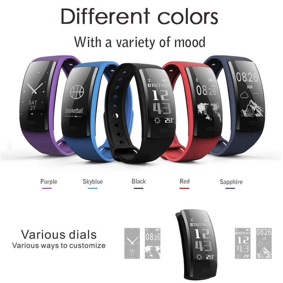 Blood Pressure Smart Bracelet Heart Rate Monitor Blood Oxygen Monitor IP67 Fitness Tracker for Andriod IOS VS QS80