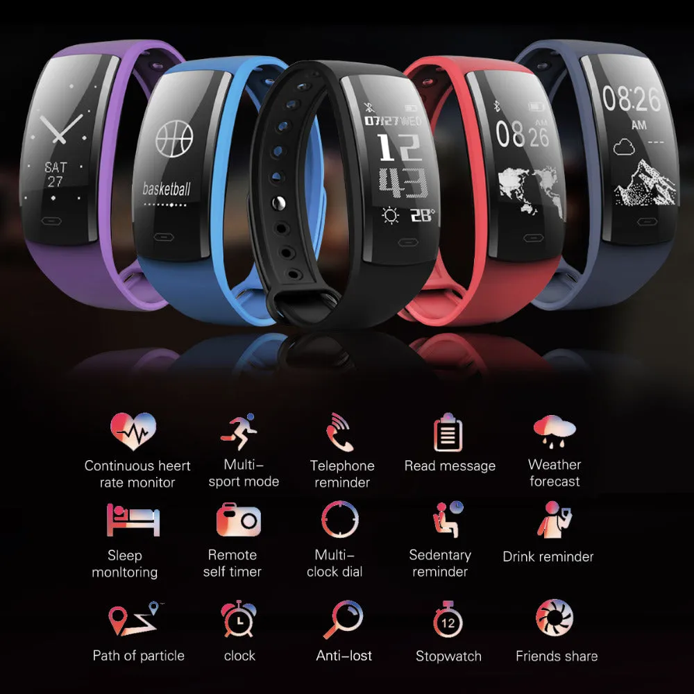 Blood Pressure Smart Bracelet Heart Rate Monitor Blood Oxygen Monitor IP67 Fitness Tracker for Andriod IOS VS QS80