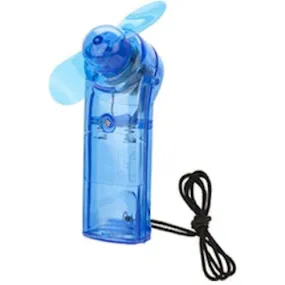 Blue Hand Fan With Neck Cord -Battery Operated Portable Cooling Device