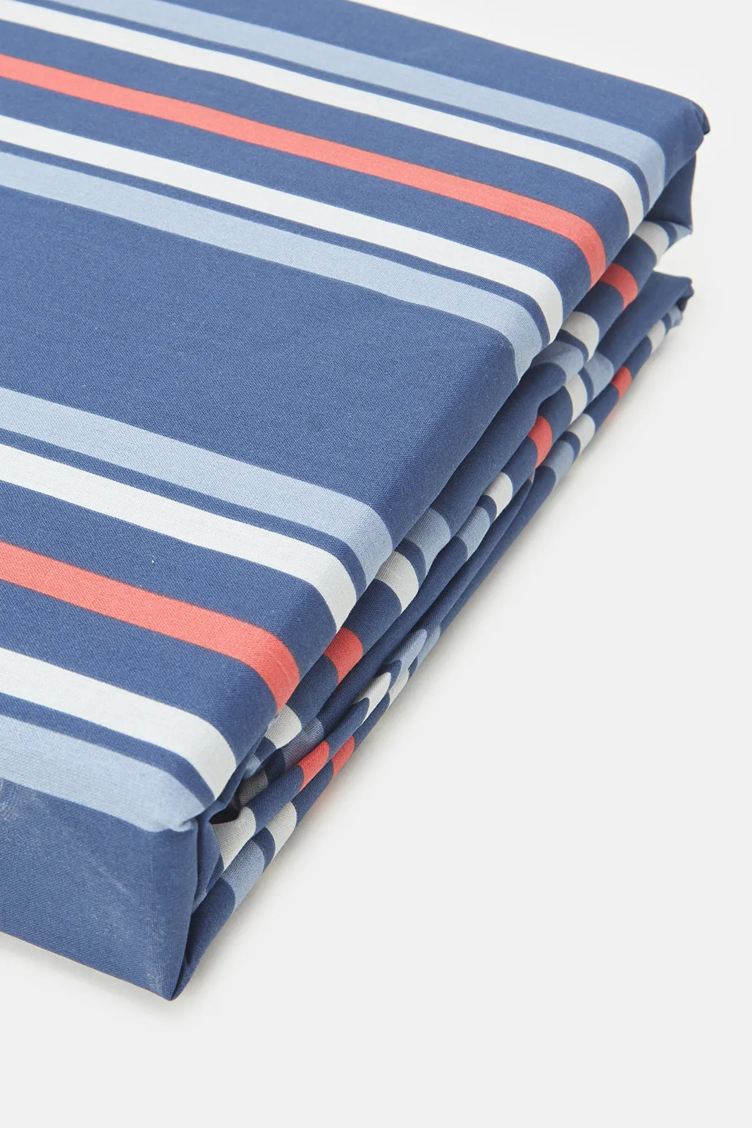 Blue Stripe Printed Fitted Sheet (King Size)