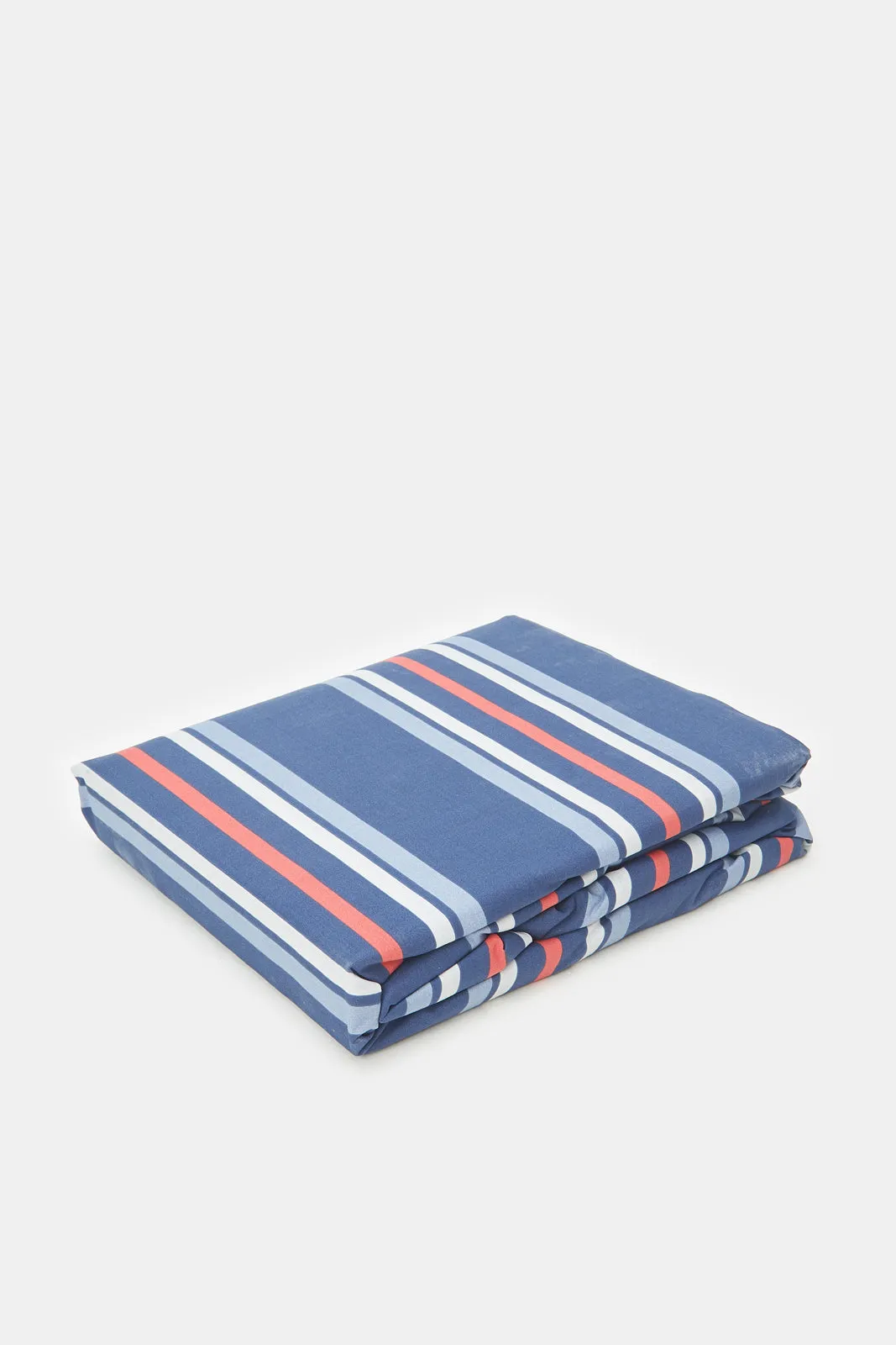 Blue Stripe Printed Fitted Sheet (King Size)