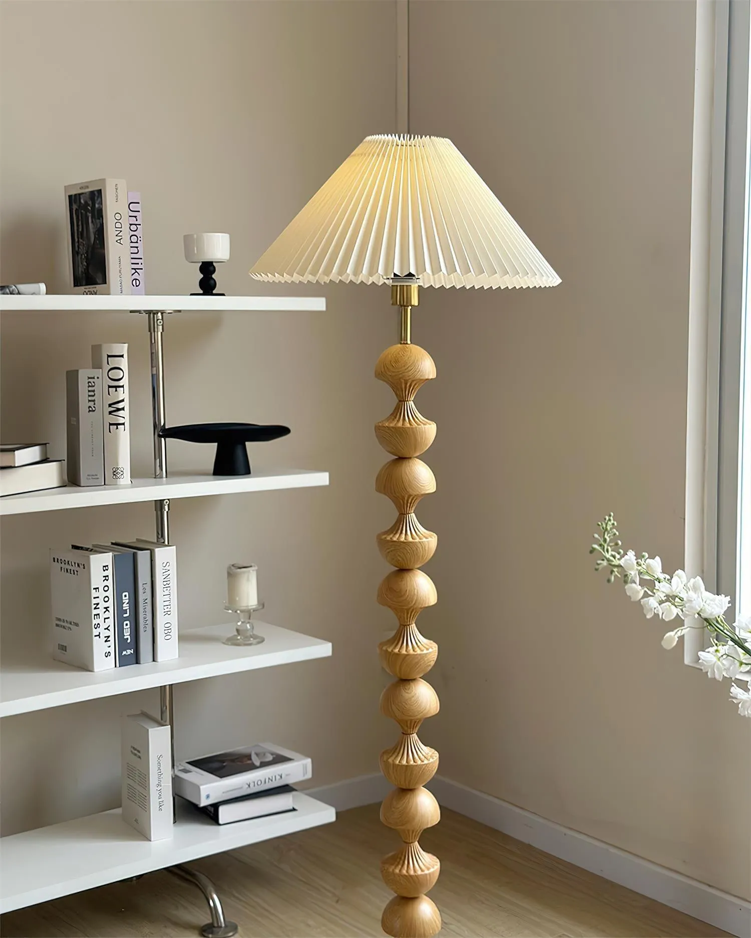 Bobbin Wood Floor Lamp