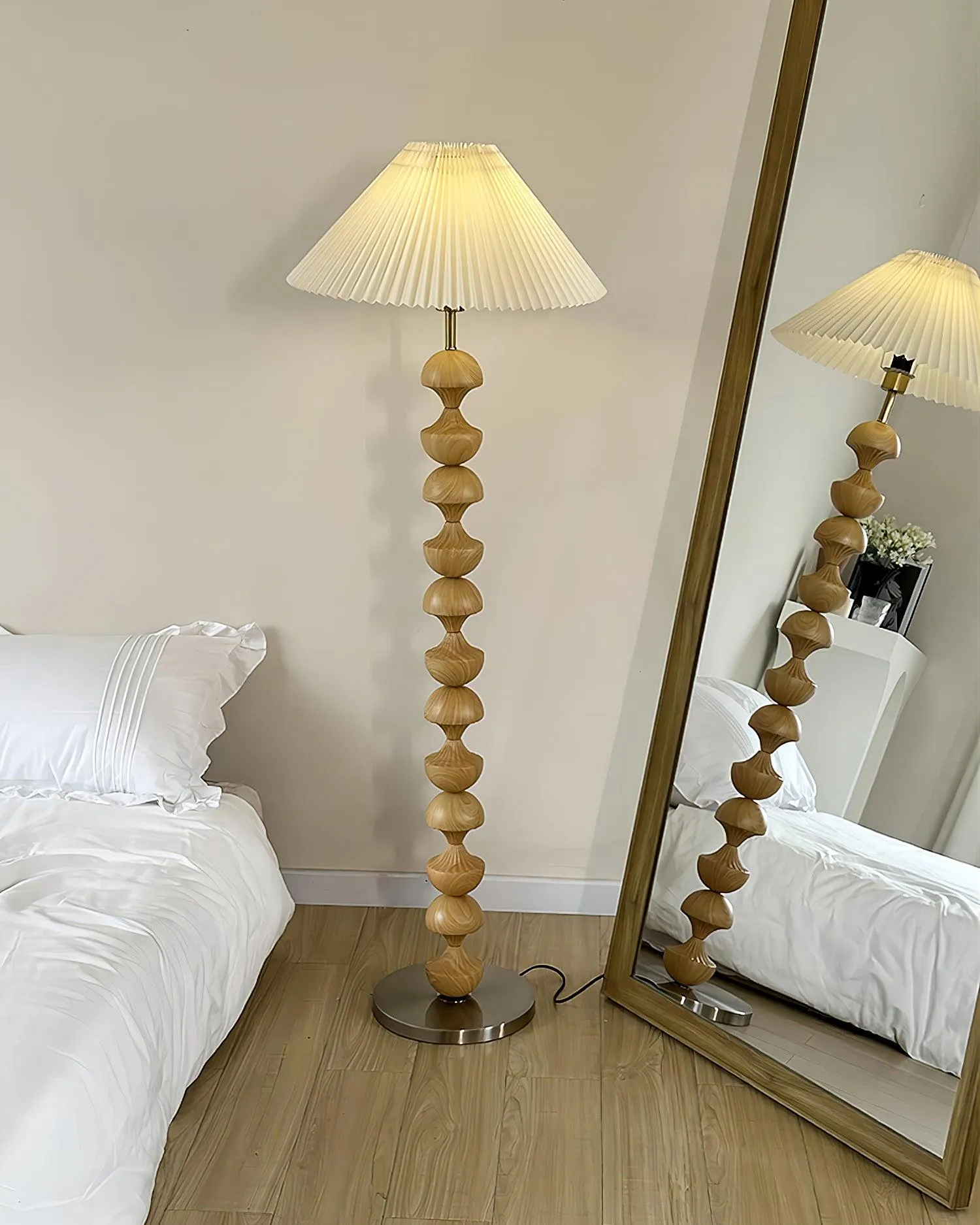 Bobbin Wood Floor Lamp