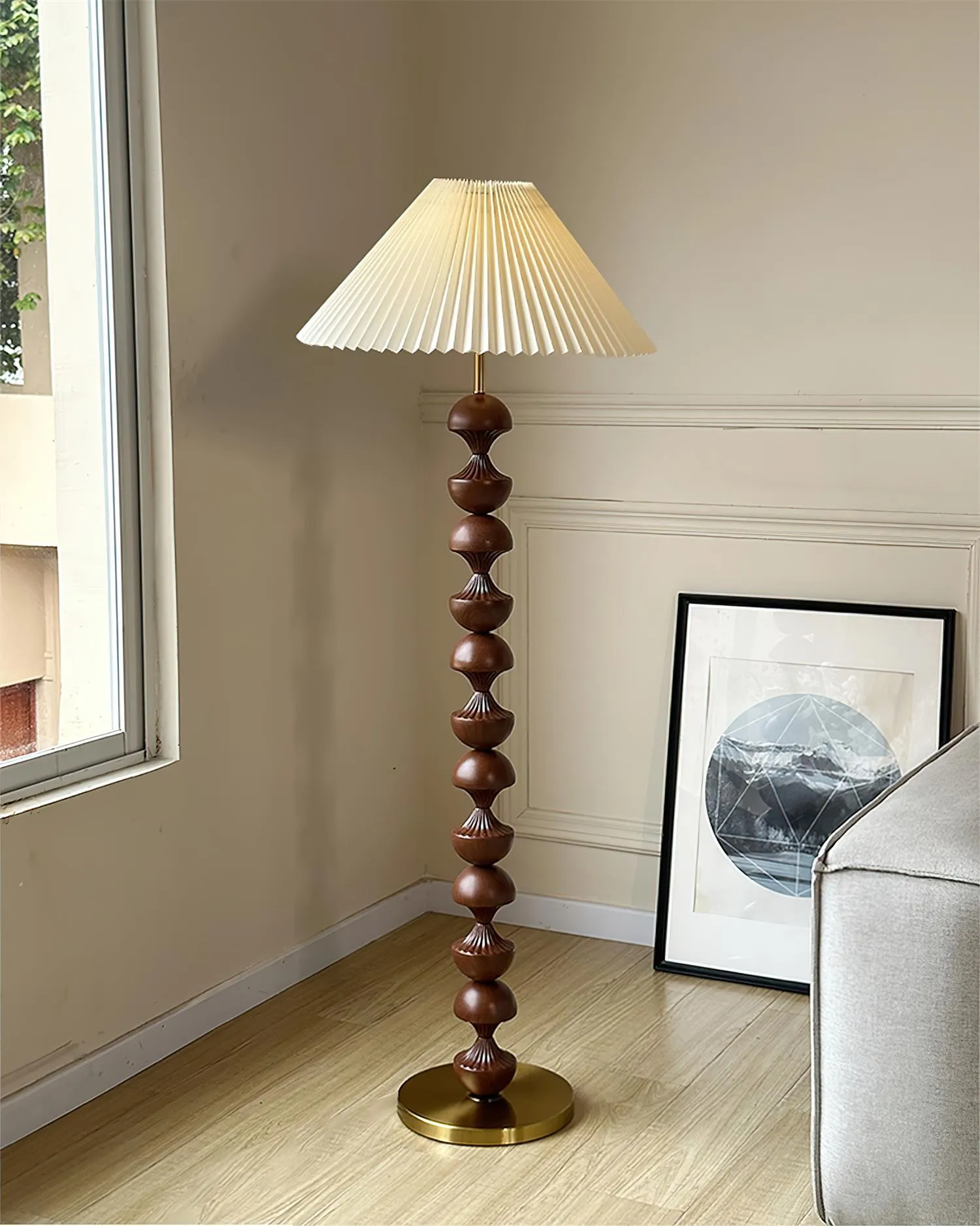 Bobbin Wood Floor Lamp