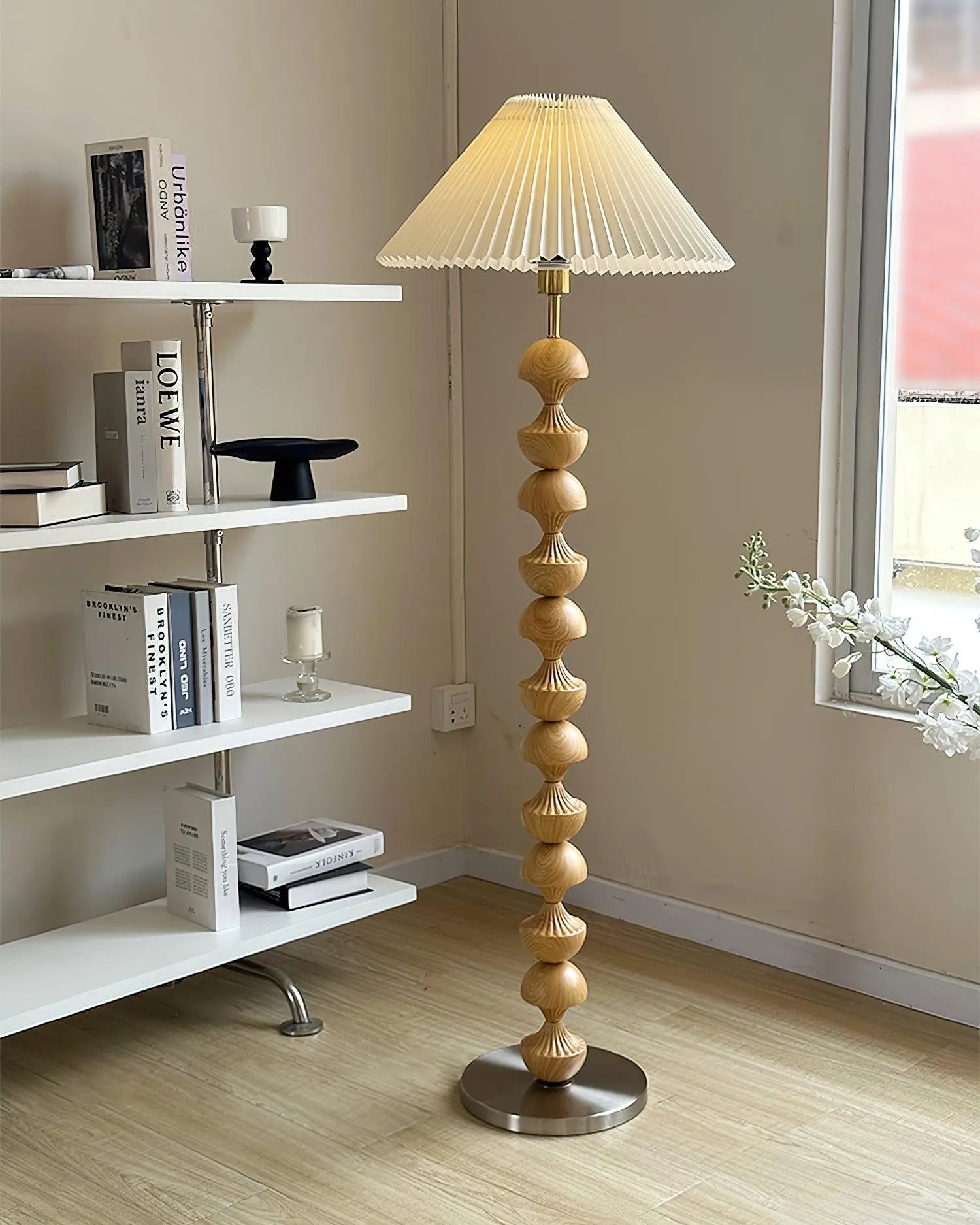 Bobbin Wood Floor Lamp