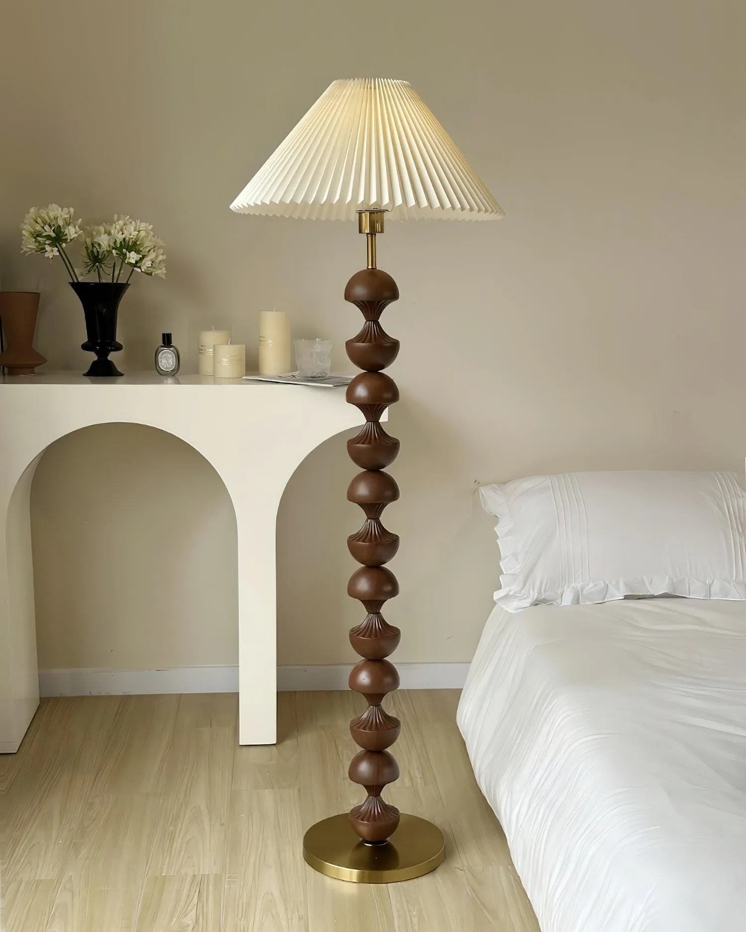 Bobbin Wood Floor Lamp