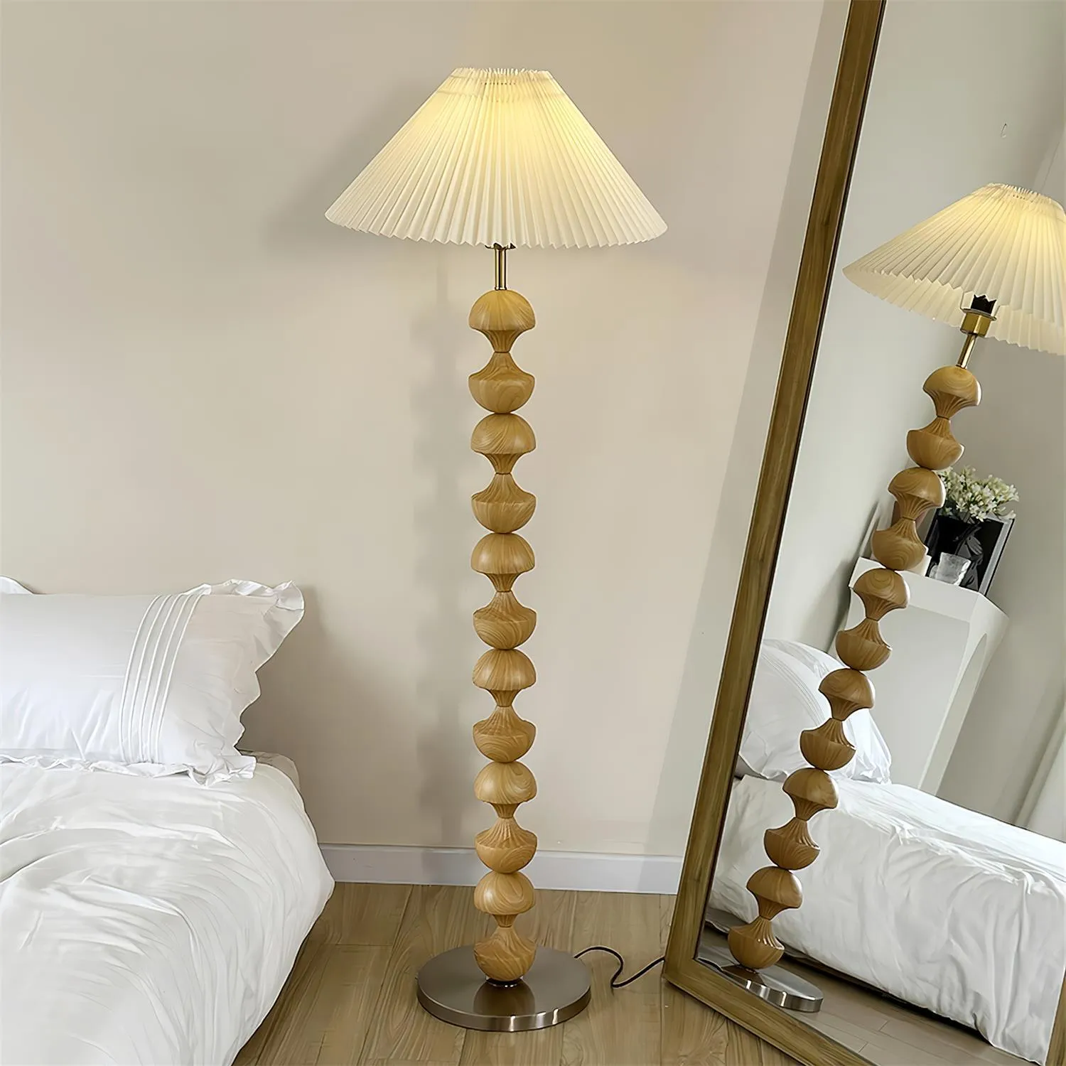 Bobbin Wood Floor Lamp