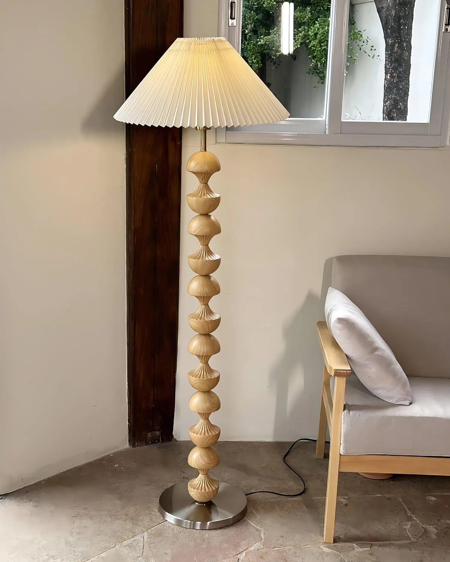 Bobbin Wood Floor Lamp