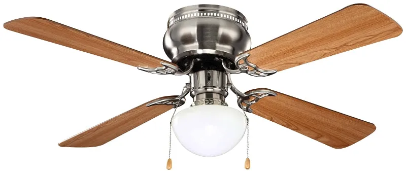 Boston Harbor Ceiling Fan, 3-Speed, 4-Blade, 42 in Sweep, Dark Walnut/Cherry, With Lights: Yes :EA: QUANTITY: 1